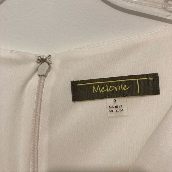 Melonie T Ivory Dress Women’s Size 8 Cowl Neck Flowy Silky Elegant NWT - Picture 4 of 15